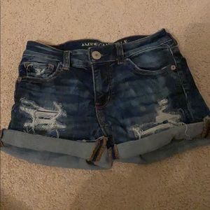 american eagle ripped jean shorts
